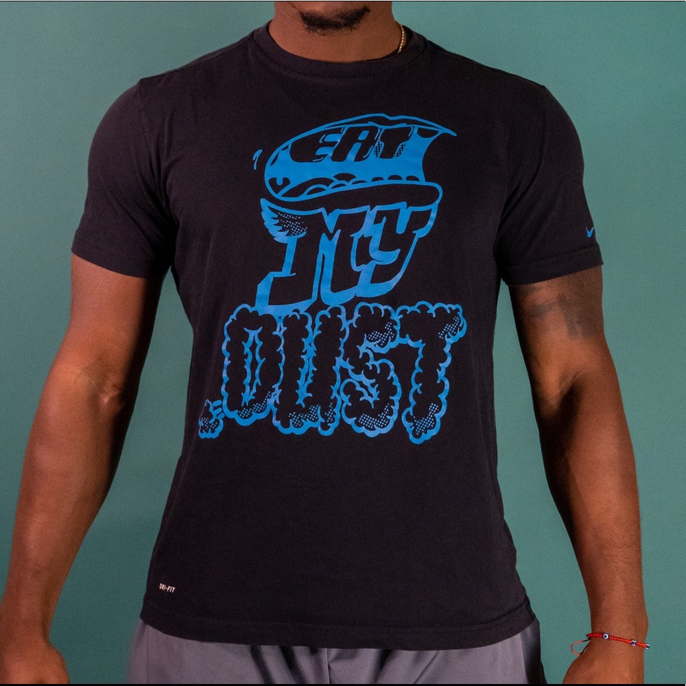 Black/Sky Blue Nike ‘Eat My Dust’ Running Tee